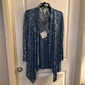 Women's Canyon Retreat Blue Bandana Patterned Cardigan Sz XS
